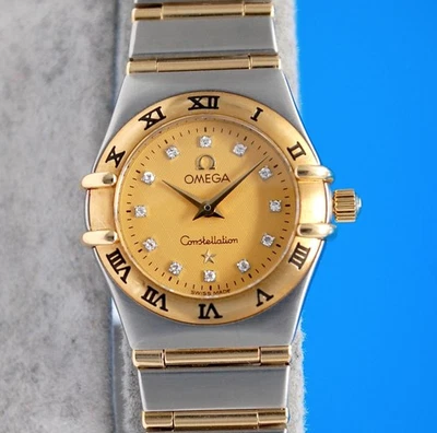 Ladies Omega Constellation 18K Gold & SS Watch - Gold Diamond Dial - 1262.15 - Image 1 of 4
