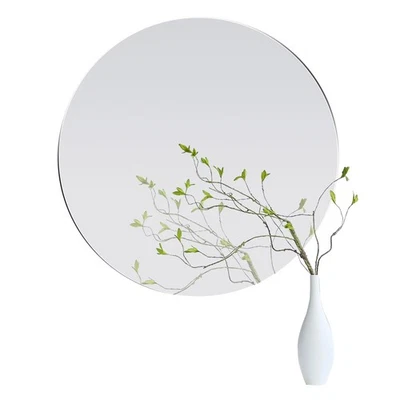 12'' Round Glass Mirror HD Large Makeup Circle Mirror for Wall Decor, Bathroo - Image 1 of 4