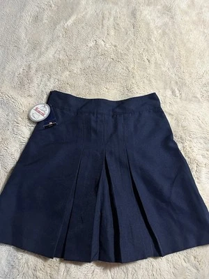 Saia polo feminina tamanho 20 nova com etiquetas shorts scooter bolsos azuis botão escolar EUA - Imagem 1 de 4