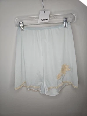 复古 Vanity Fair Tricot Pillowtab 浅蓝色懒人短裤 蕾丝细节 尺寸 7 — 第 1/4 张图片