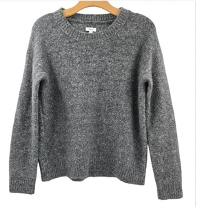VINCE Pullover klein meliert grau Mohair Wollmischung Strick Rundhals - Bild 1 von 12