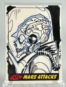 Mars Attacks One of a Kind Autographed Sketch Card 1/1 Topps 2012 - Picture 1 of 2