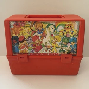 Vtg Rainbow Brite Thermos Plastic Lunch Box 1983 Canadian Version Orange Rare - Bild 1 von 12