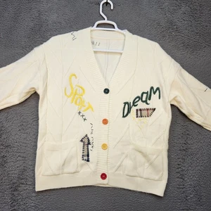 Sport Dream Cardigan Sweater Boys Medium Embroidered Multicolor Buttons Kids - Picture 1 of 11