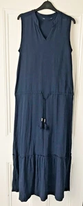 Maternity maxi long navy summer dress - easy t-shirt fabric size 12 Easy-breezy - Picture 1 of 7