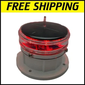 Ultra Bright Solar Powered Dock Light - Flashing or Constant Red LED for Safety - Picture 1 of 9