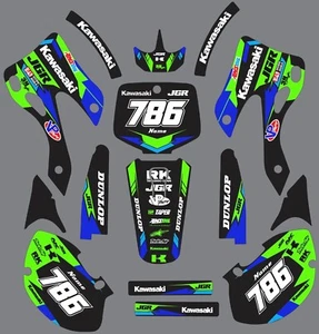 Graphic Kit for 1999-2002 Kawasaki KX125 KX250 KX Decals Green Blue Black - Bild 1 von 1