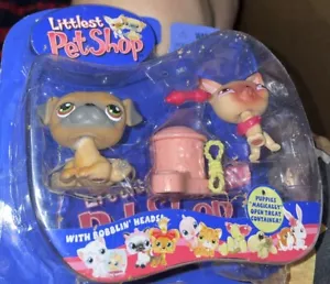 LPS Littlest Pet Shop Pet Pairs #1 CHIHUAHUA & #2 PUG Puppies Rare Vintage - Picture 1 of 2