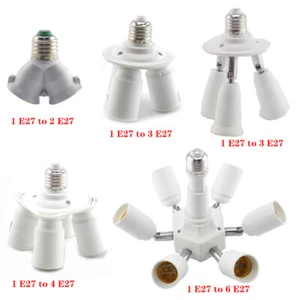 5 Styles E27 To 3 4 6 E27 Base LED Light Lamp Bulb Socket Split Splitter Adapter - Picture 1 of 16