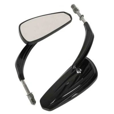 Black Rear View Side Mirrors For Harley Sportster Touring Road King Street Glide Foto 1 de 4