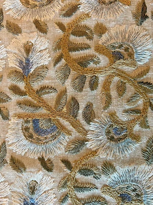 William Morris & Co Wardle Embroidery Fabric Wholesale Pricing Color: Bayleaf - Image 1 of 3