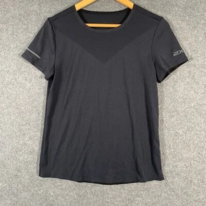 2XU Shirt Womens Small Black Top Shirt Fitted Jersey Running Gym Crew Neck 1T - Picture 1 of 11