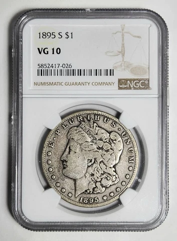 1895 S Morgan Silver Dollar NGC VG-10 Cover