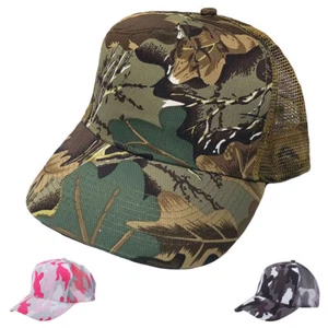 Camouflage Camo Hunting 5 Panel Trucker Baseball Mesh Back Hats Caps - Picture 1 of 14