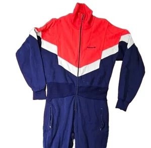 Adidas One Piece Tracksuit Mens Large 44/46 Blue Red Vintage 80s Overall K9d - Picture 1 of 14