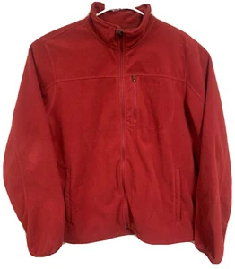 LL Bean Long Sleeve 1/2 Zip Polartec Red Fleece Pullover Size Large - Picture 1 of 9