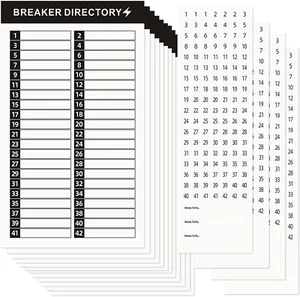 16 Sheets Breaker Panel Labels Electrical Box Sticker Numbers Breaker Panel Labe - Picture 1 of 12