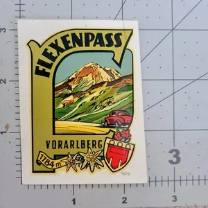 Vintage Flexenpass Vorarlberg, Austria Water Activated Travel Sticker 1784m - Picture 1 of 2