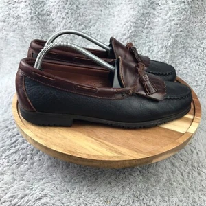 Allen Edmonds Nashua Loafer Mens 10D Black/Brown Leather Tassel Slip In - Picture 1 of 13