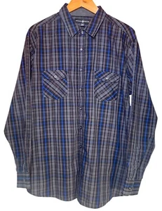 Camisa Beverly Hills Polo Club LS Negra Azul Rayas Manga Enrollable B&T Talla 2XLB - Imagen 1 de 11