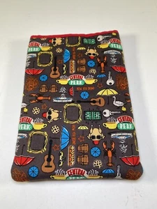 Book Sleeve Handmade Padded Fabric Book Cover 8"x6" Friends Central Perk Print - Picture 1 of 4