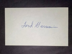1943 RED SOX: Ford Garrison, SIGNED 3x5 (JS), D.2001