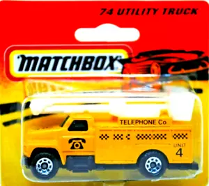 Matchbox SuperFast no: 74 UTILITY Truck w/ Lift Platform in TELEPHONE Livery MOC - Picture 1 of 8