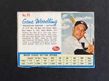 VERY NICE 1962 Post Cereal #71 Gene Woodling, Washington Senators.