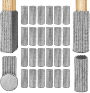 OSDUE 24 Stück Stuhlsocken, Elastisch Möbelsocken Gestrickte, Filz Stuhlbeinkapp - Bild 1 von 12