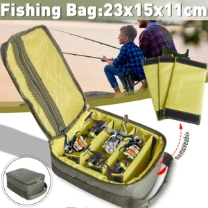 Fishing Reel Case Mesh Pocket Insert Leaf Storage Fishing Gear Tackle Hooks Bag - Picture 1 of 8