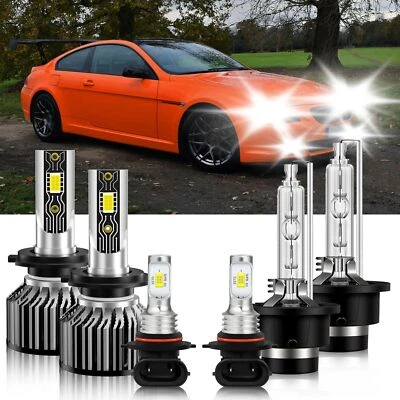 6x LED HID Headlight High/Low+Fog Light Bulbs kit 6500K For BMW 645Ci 2004-2005 - Image 1 of 4