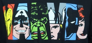 Marvel Logo Black T Shirt XL Ironman Captain America Hulk Thor - Picture 1 of 4