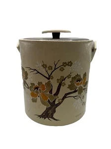 Vintage Insulated Ice Bucket By Culver Mcm Padded Vinyl Asian Design - Picture 1 of 12