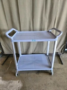 Choice #109CARTLG2GY Large Bus Cart With Two Shelves 31" X 19" - Gray - Picture 1 of 8