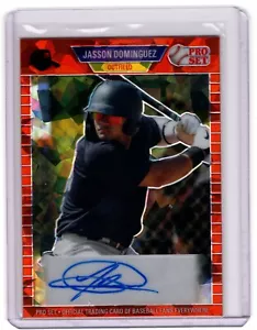 JASSON DOMINGUEZ 2021 Leaf Pro Set Metal Baseball CRYSTAL AUTO CARD RED YANKEES - Picture 1 of 3