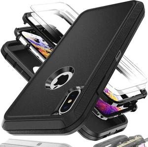 Für iPhone Xs Max Hülle mit Explosionsgeschützter Folie 2 KM² iPhone Xs Max Schwarz - Bild 1 von 6