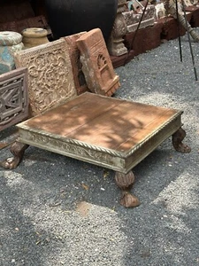 1900’s Antcient Wood Royal  Low  Coffee Table  Lion Leg Brass Fitt Bajot - Picture 1 of 14