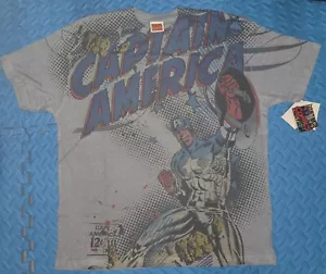 Marvel Comics Incredible CAPTAIN AMERICA All Over Front Print XL X-Large T Shirt - Picture 1 of 2