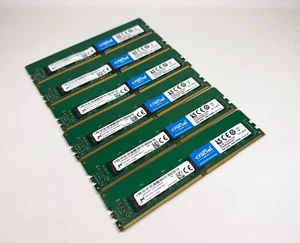 Micron 48GB ( 6X8GB ) 1RX8 PC4-2666V-RD1-11 Server RAM MTA9ASF1G72PZ-2G6 - Picture 1 of 3