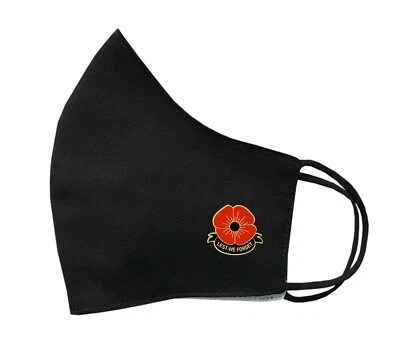 INKING HOUSE Poppy Face Mask Protective Covering Washable Reusable Breathable Remembrance Day