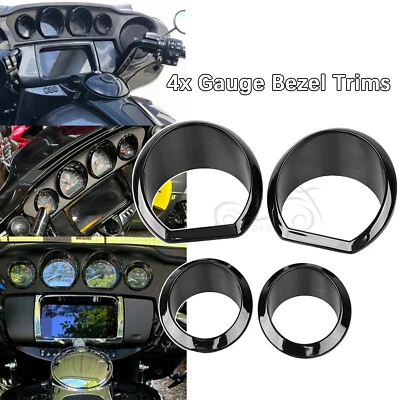 Black Gauge Bezel Trim Ring Kit For Harley 14-23 Street Glide FLHX Special FLHXS - Image 1 of 4