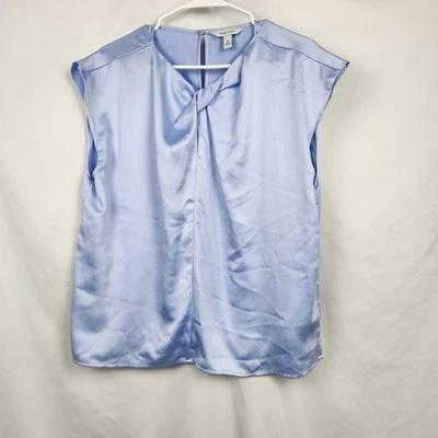 Nine West Womens Blouse Knot Neckline Twisted Sleeveless Blouse Top Size XL Blue - Image 1 of 4