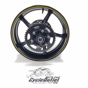 2008 08-16 YAMAHA YZF R6 OEM REAR WHEEL BACK RIM ROTOR HUB *MEASURED STRAIGHT - Picture 1 of 16