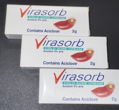 3x Virasorb 2g Cold Sore Cream