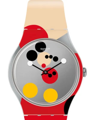Relógio de pulso Swatch Mirror Mickey - Multicolorido por Damien Hurst - Imagem 1 de 2
