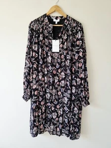 *New* WITCHERY Floral Black Baroque Print Long Sleeve Dress SIZE 14 - Picture 1 of 9