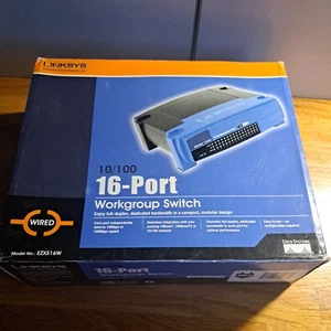LINKSYS ETHERFAST 10/100 16-PORT WORKGROUP SWITCH - EZXS16W - WIRED used 1 time - Picture 1 of 14