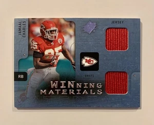 2009 SPx Jamaal Charles #/50 Winning Materials Jersey Dual Relic Blue SP Chiefs - Picture 1 of 2