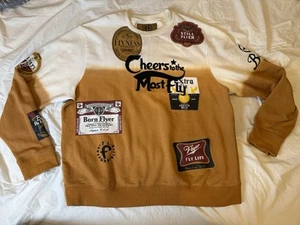 BORN FLY Cognac Sweatshirt MENS 3XL Cheers To The Most Crewneck Shirt - Picture 1 of 7