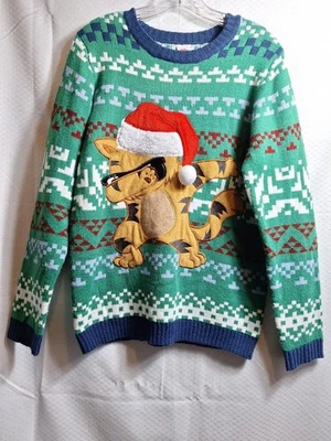 HOLIDAY TIME Garfield Dap Ugly Christmas Sweater Sz XL Holiday Tabby Cat Funny - Image 1 of 4